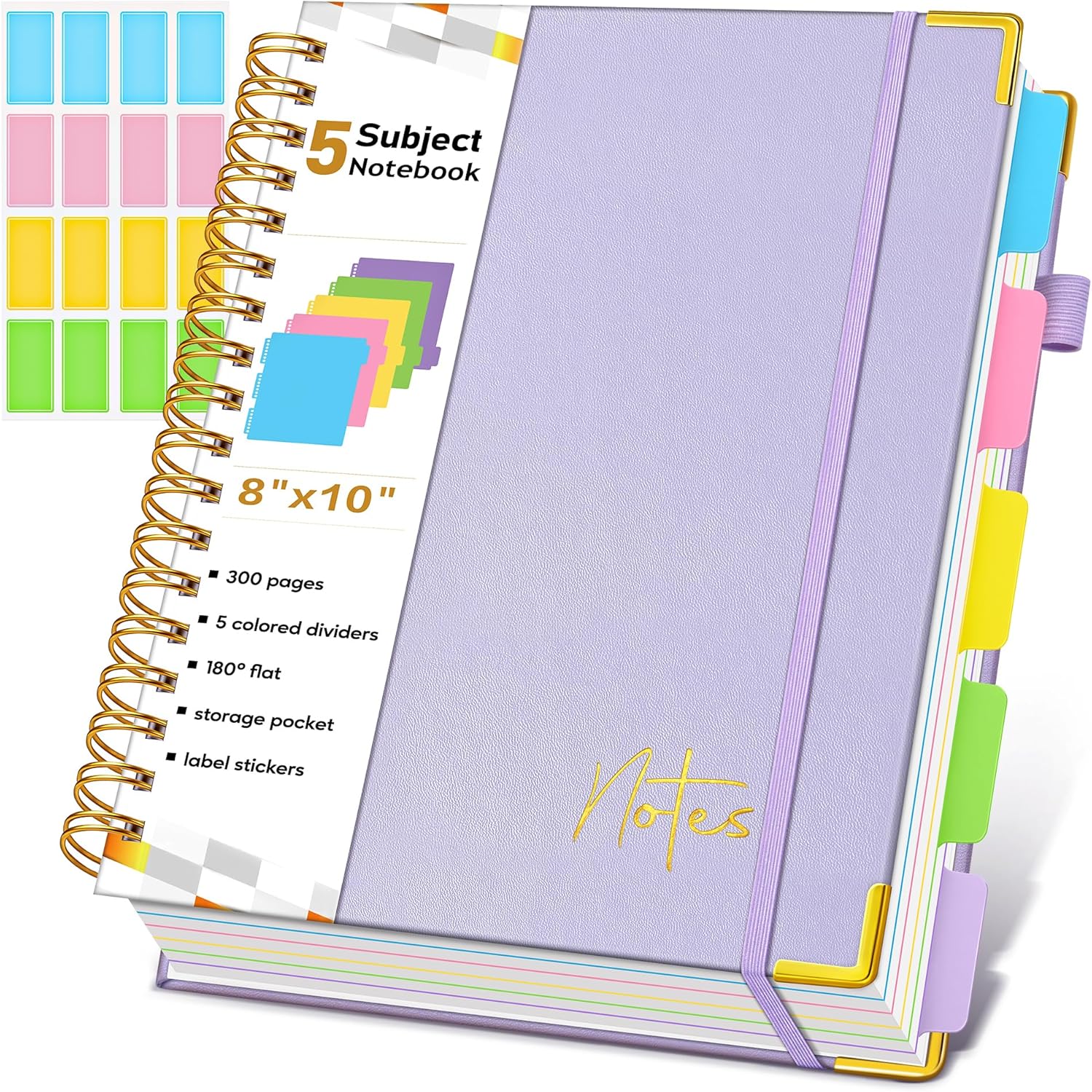 Amazon.com : Spiral Notebook Journal with Removable Dividers Tabs, 300 ...