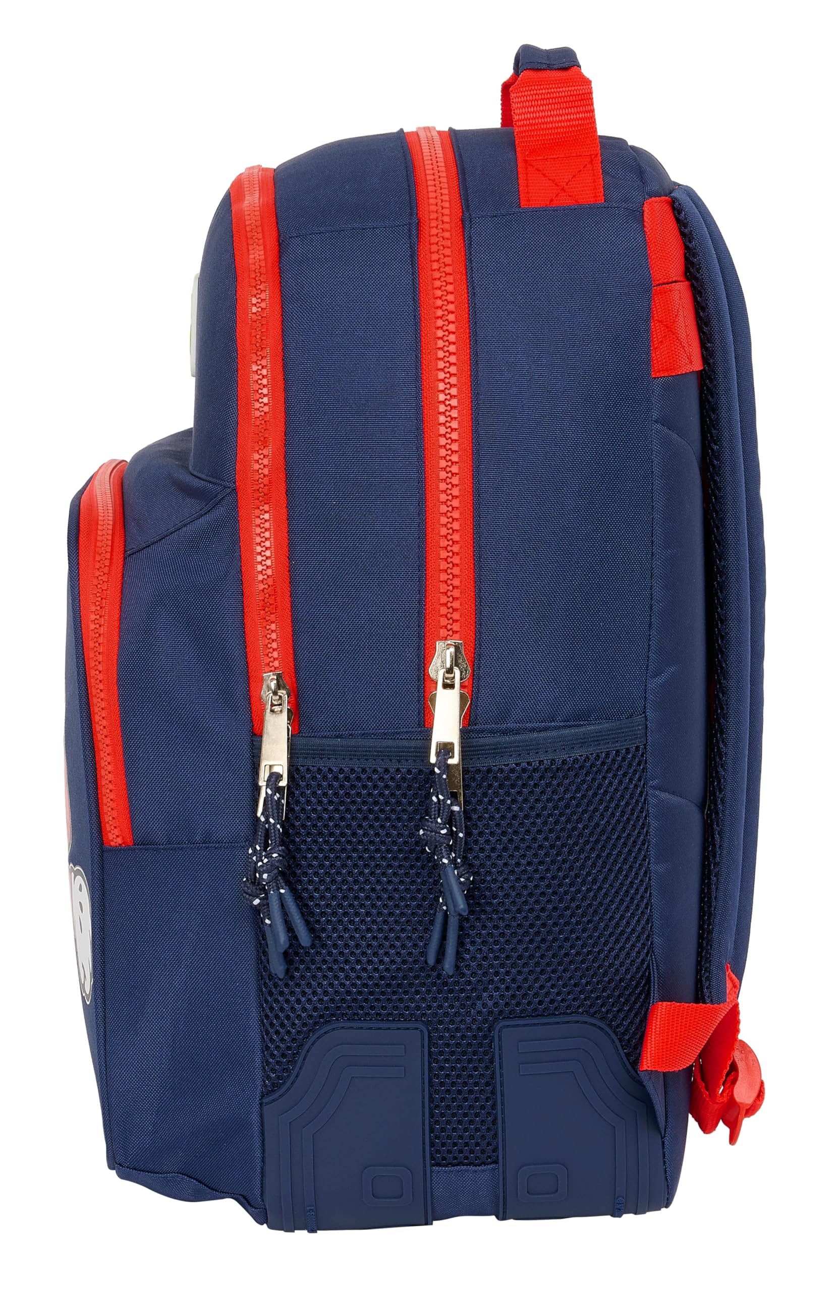 SUPER MARIO WORLD - Mochila Escolar Infantil, Ideal para Niños de Diferentes Edades, Cómoda y Versátil, Calidad y Resistencia, 32x15x42 cm, Color Azul marino