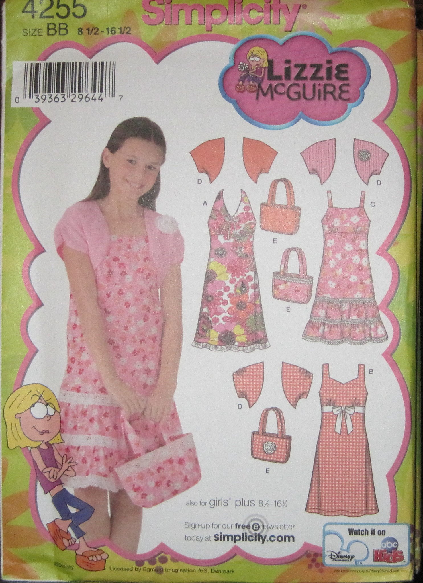 Patron robe Simplicity 4255 pour fille grande taille avec boléro et sac