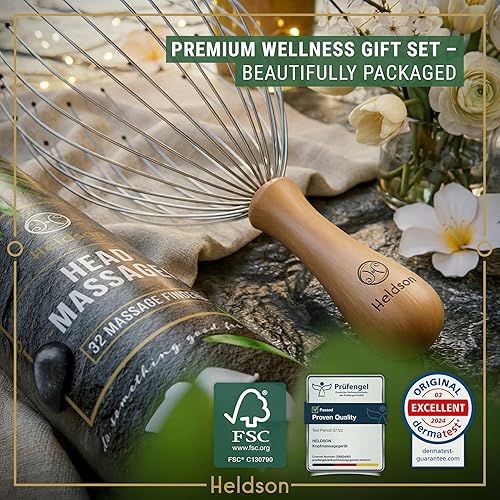Miniatura 2 de HELDSON® Masajeador de cabeza de alambre de alta calidad, herramienta de masaje del cuero cabelludo, rascador de pulpo de 32 dedos, rascador de