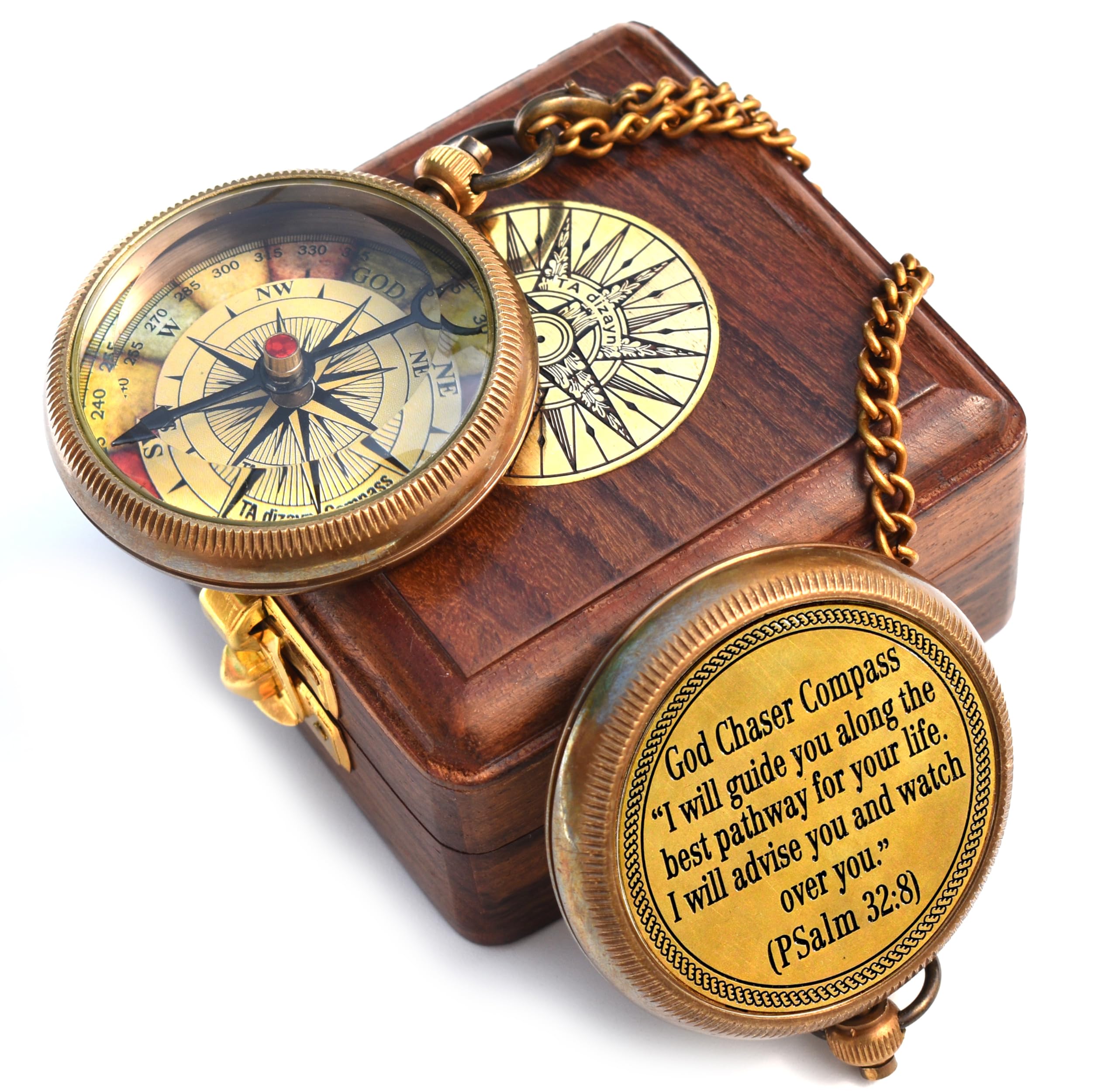 Be Strong and Courageous, Joshua 1:9, Solid Brass Directional Engraved Compass, Baptism Gifts for Boys Girls, First Communion, Christian Gifts for Men, First Confirmation Gifts for Boys