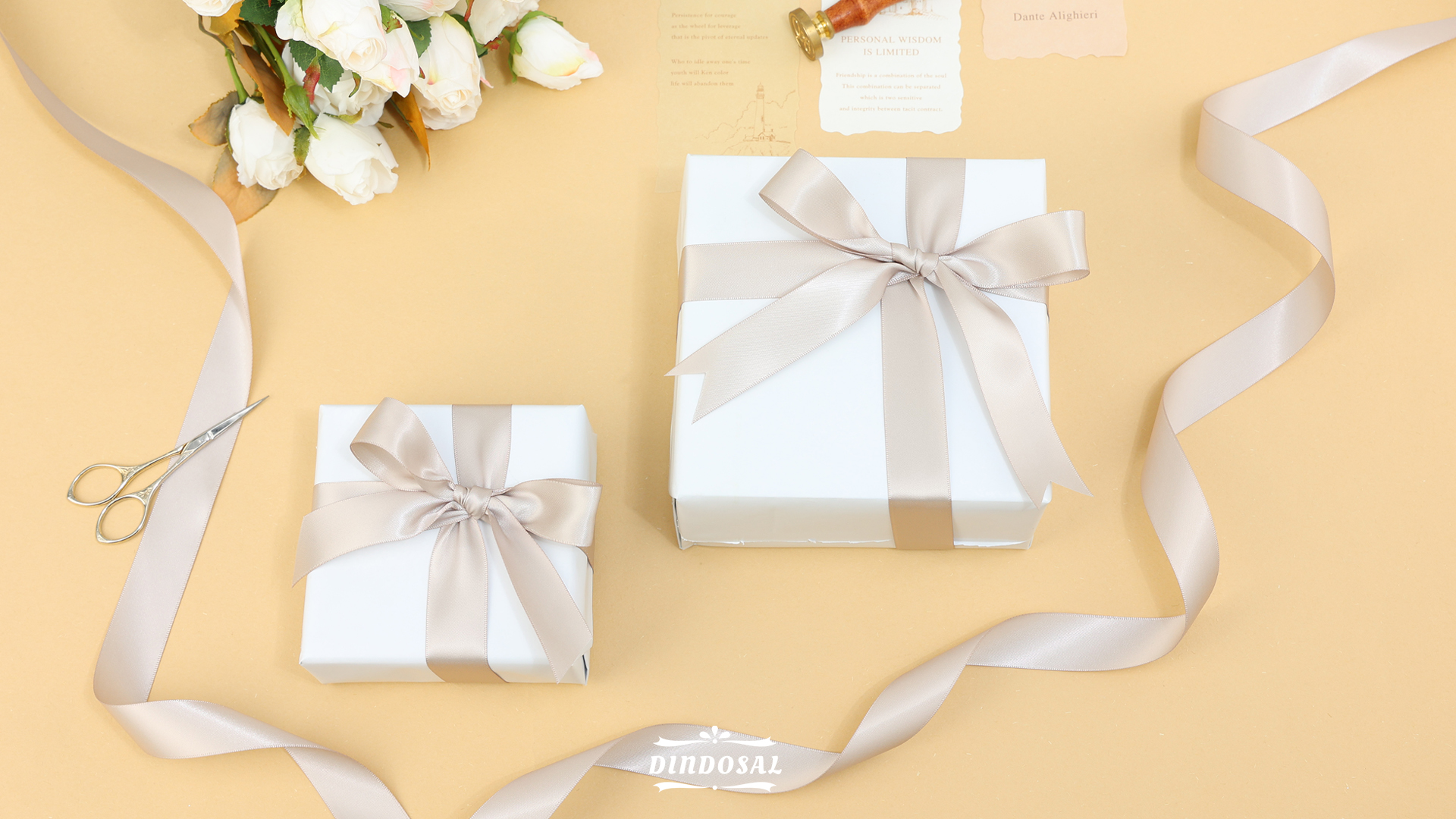 Amazon.com: DINDOSAL Taupe Ribbon 1 Inch x 25 Yards Double Face