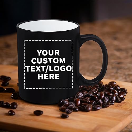 Miniatura 8 de DISCOUNT PROMOS Juego de 10 tazas de café mate de dos tonos, 11 onzas. Texto personalizable, logotipo, gres, vasos, duraderos, mango en C, azul rey