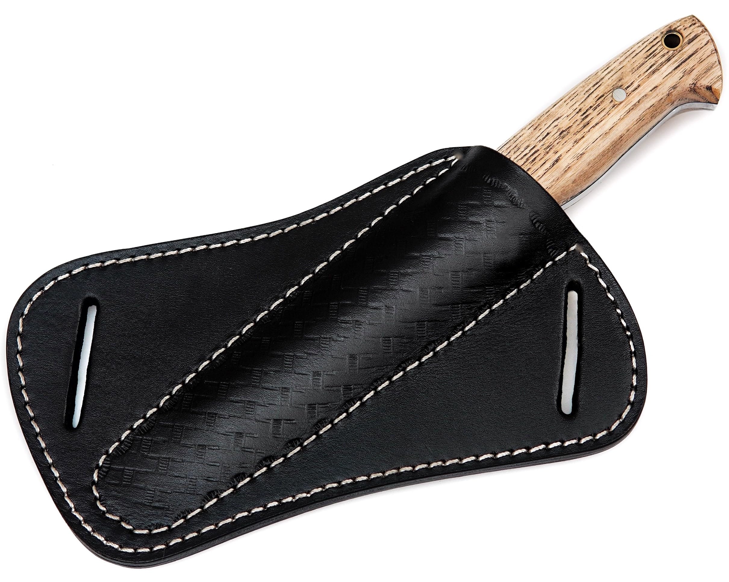 Ottoza Leather Knife Sheaths for Fixed Blade Knives, RIGHT HAND CROSS DRAW Knife Sheath, Leather Knife Sheath for Belt, Leather Knife Holster Belt