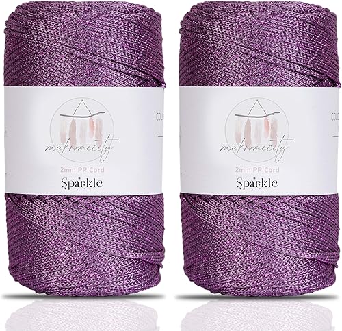 Miniatura 125 de Makromecity, 2 madejas de cuerda de macramé de poliéster de 0.079 in x 250 yardas (750 pies) de 0.079 in de polipropileno para macramé, arte
