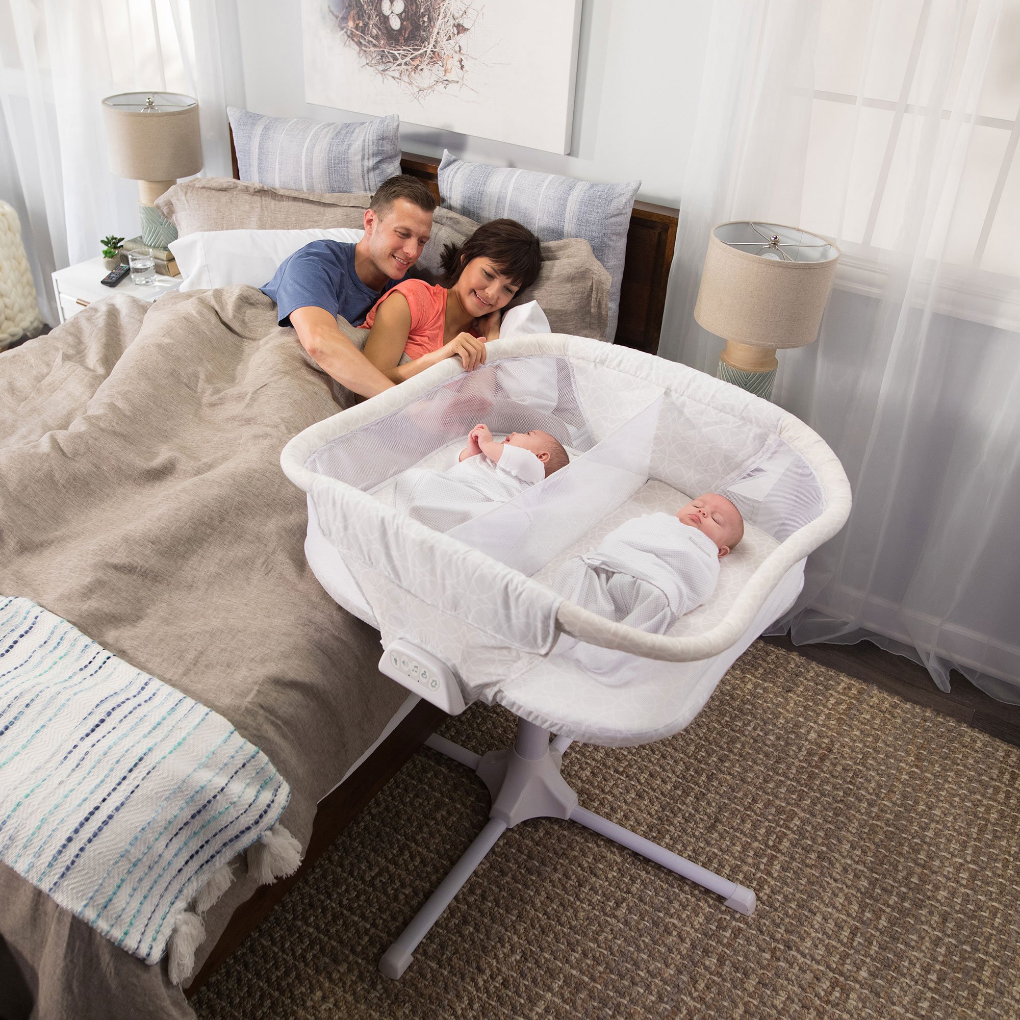 HALO BassiNest Twin Sleeper, Bedside Double Adjustable