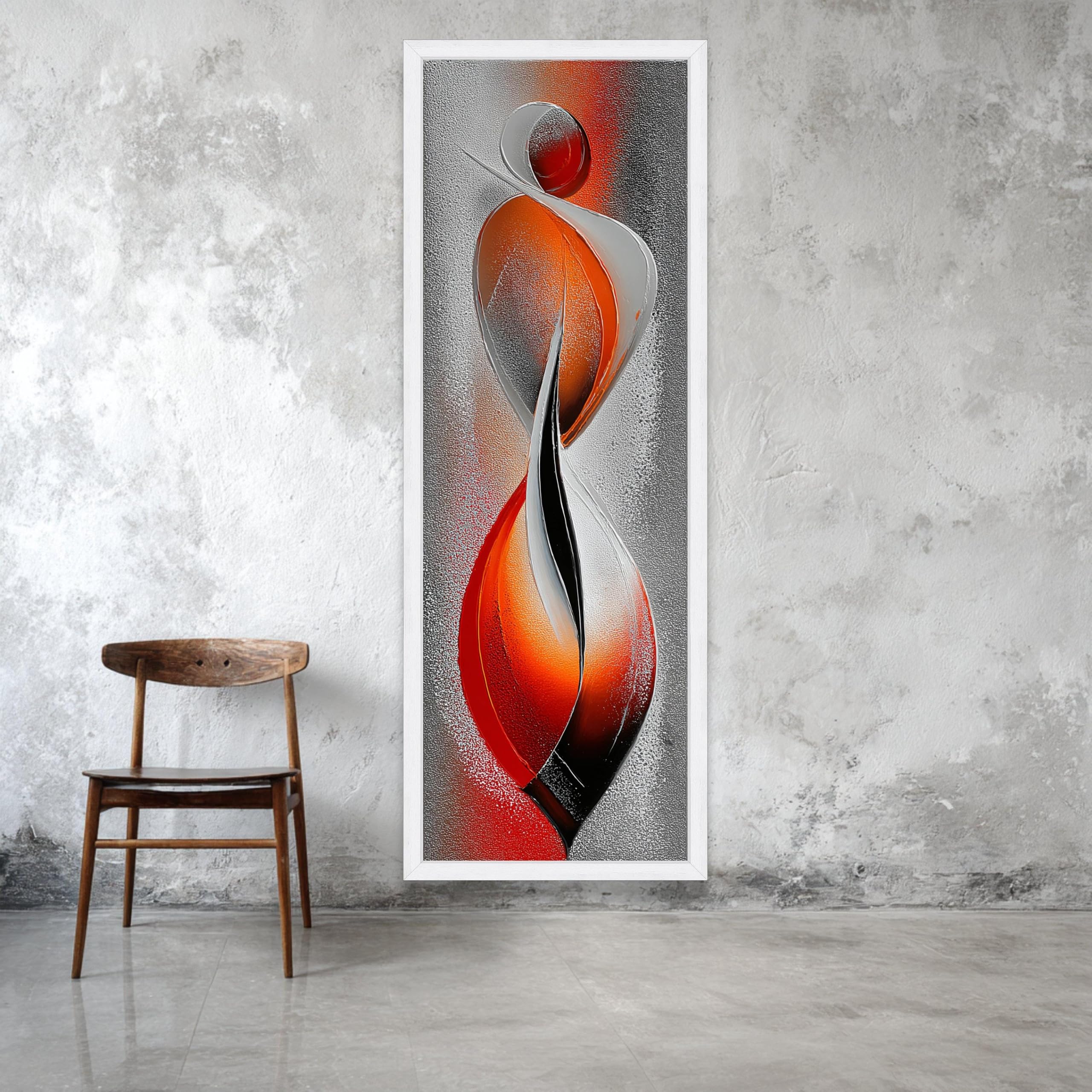 Lmycheng Frameless Long Narrow Wall Art, Abstract Canvas Painting, Red And Black Design, Vertical Home Decor Canvas Prints(60X180cm/Frameless)