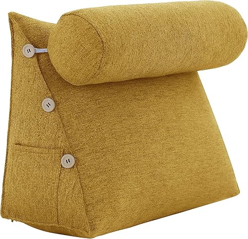 Miniatura 1 de VERCART Almohada triangular de cuña para cama, respaldo grande, cojín de lectura para lumbar y sentado, almohadas decorativas para silla de oficina,