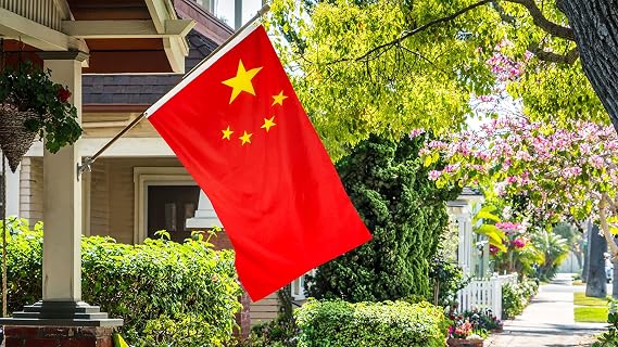 DANF China Flag 3x5 Foot Chinese National Banner | Fade Resistant, Brass Grommets, Canvas Header Thick Polyester Flag 3 X 5 Feet