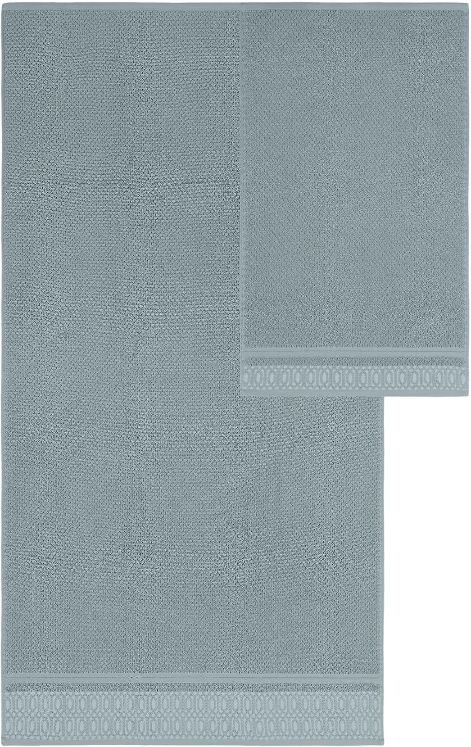 Modern Threads Astra 6-Piece 100% Cotton Towel Set – Jacquard Geometric Pattern – Includes 2 Bath Towels, 2 Hand Towels, 2 Washcloths – Absorbent, Quick Dry, Soft & Durable – Seafoam