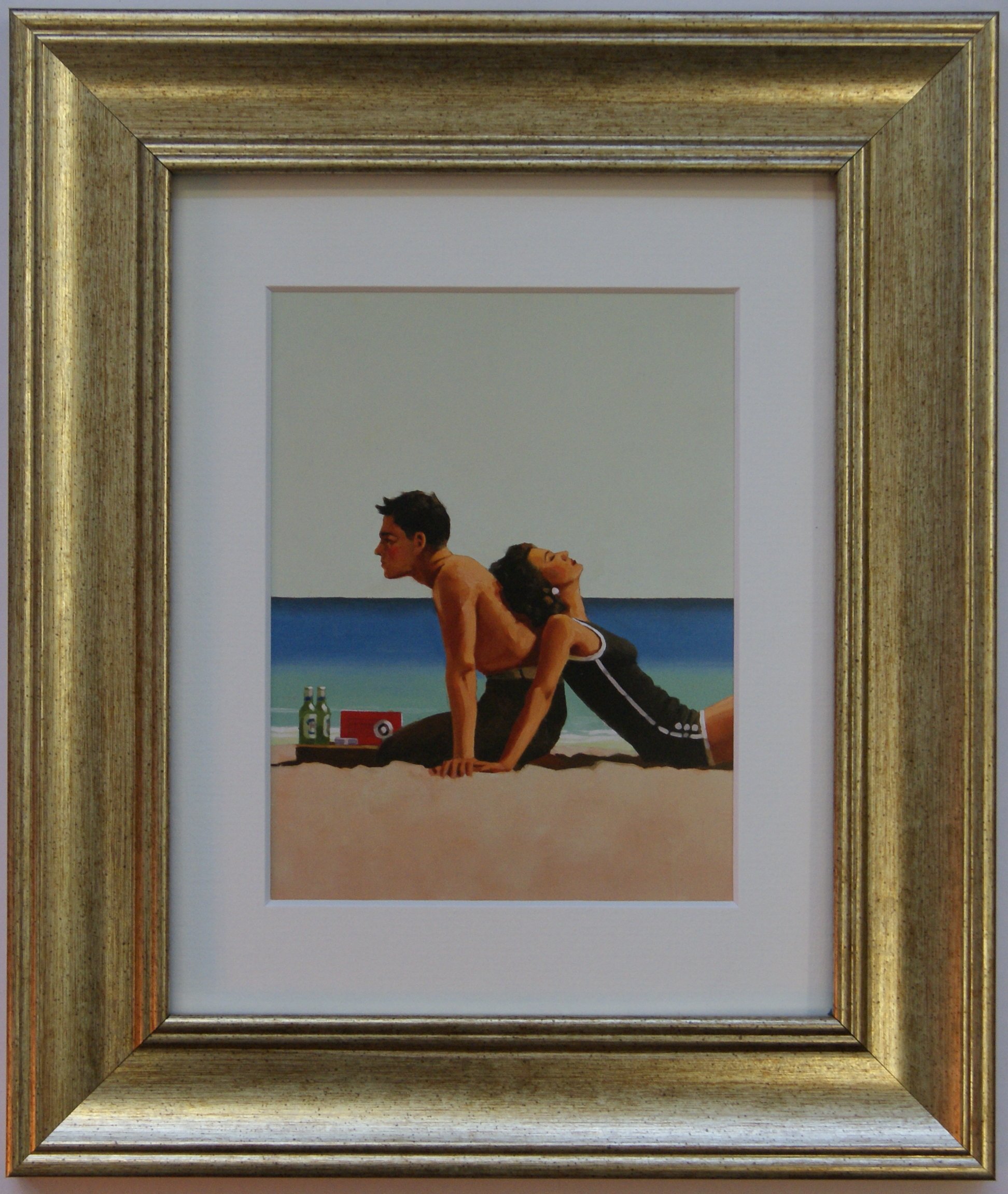 Keats Gallery Beach Lovers by Jack Vettriano Framed Art Print Picture (33cm x 28cm)