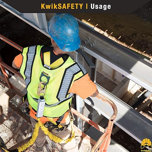 Miniatura 8 de KwikSafety - Charlotte, NC - Python Paquete de 4 Amortiguador externo Doble pierna 6 pies Cordón de seguridad OSHA ANSI Protección contra caídas