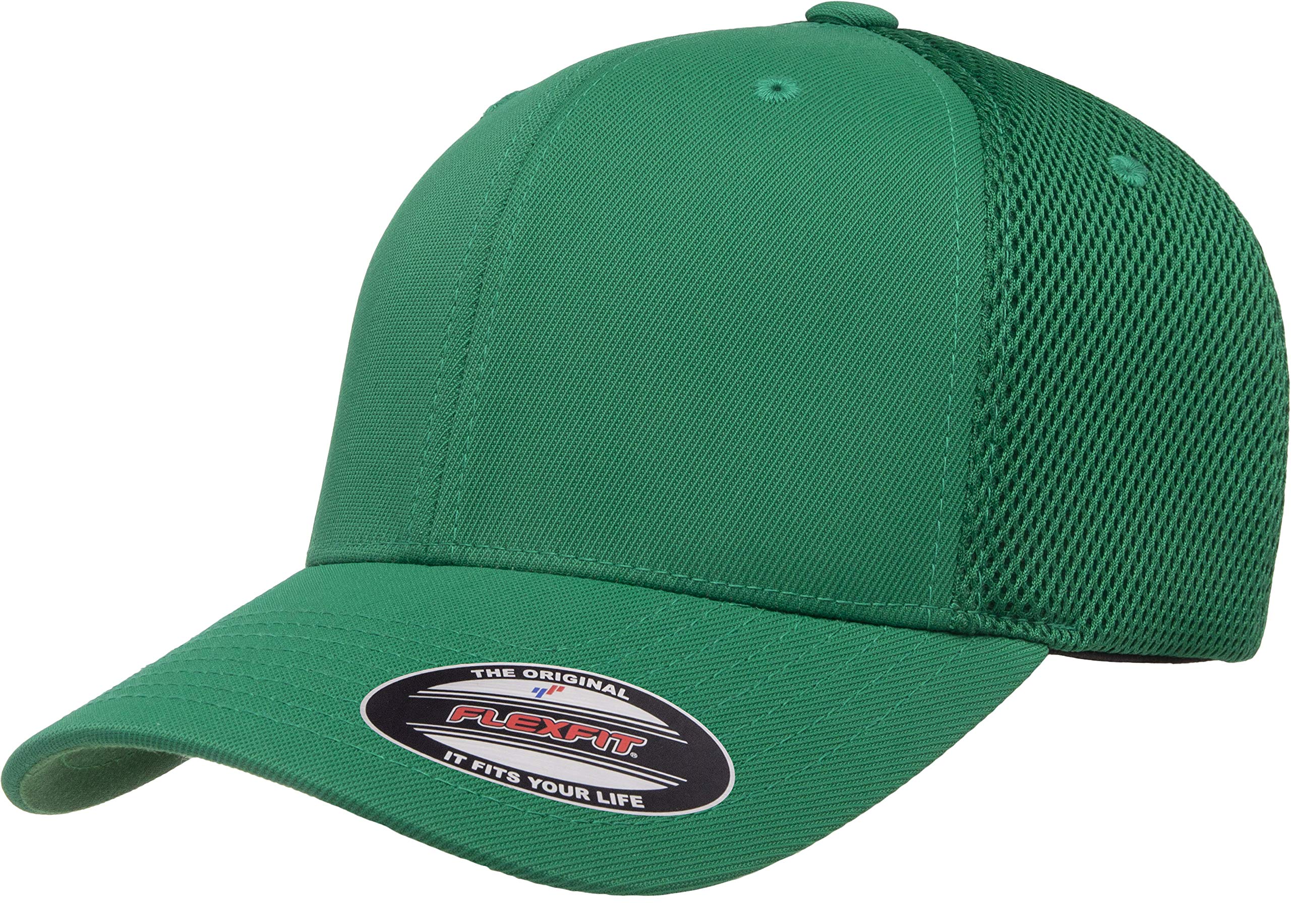 Flexfit Ultrafibre Airmesh Fitted Cap Hat, Green, S-M