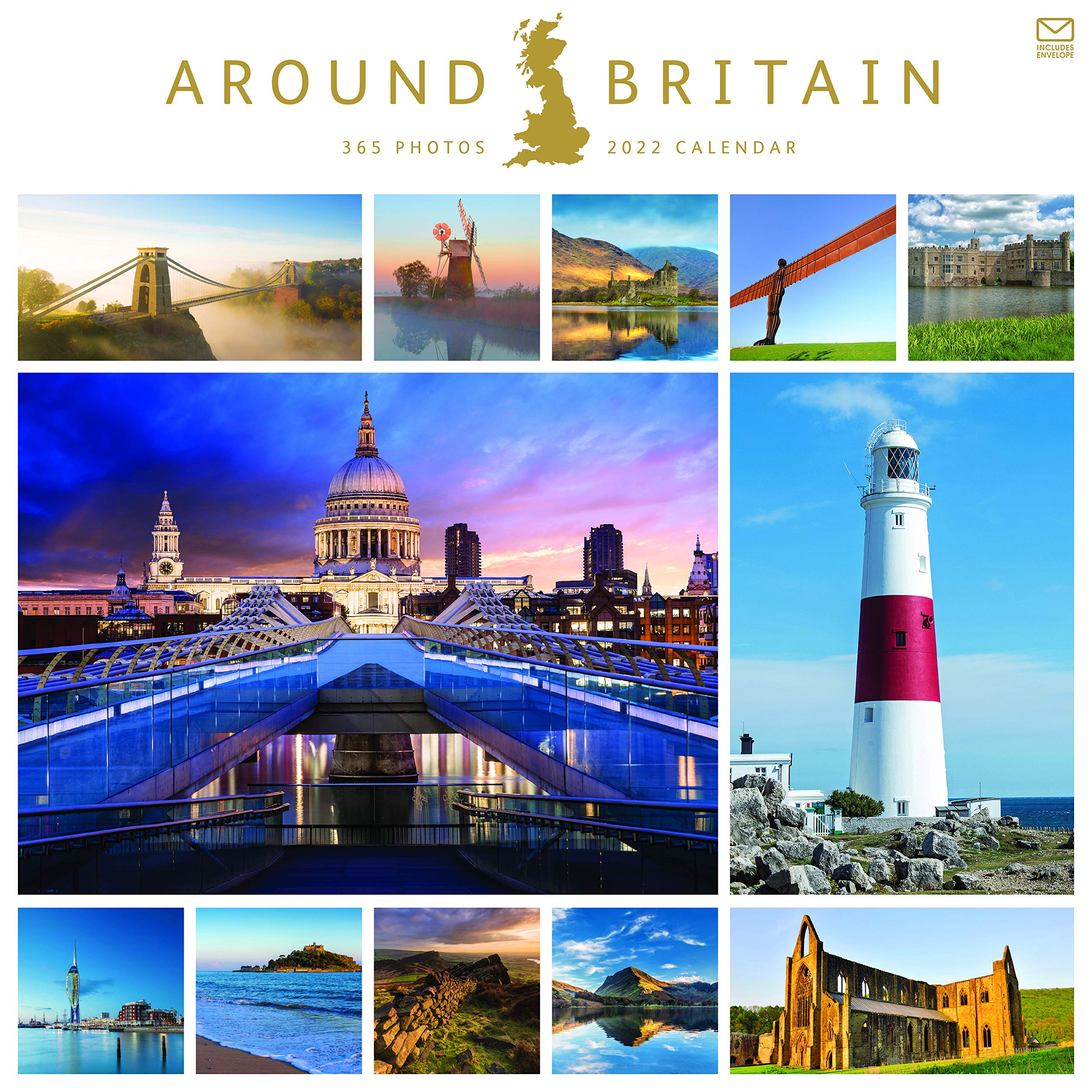 Around Britain Square Wall Calendar 2022
