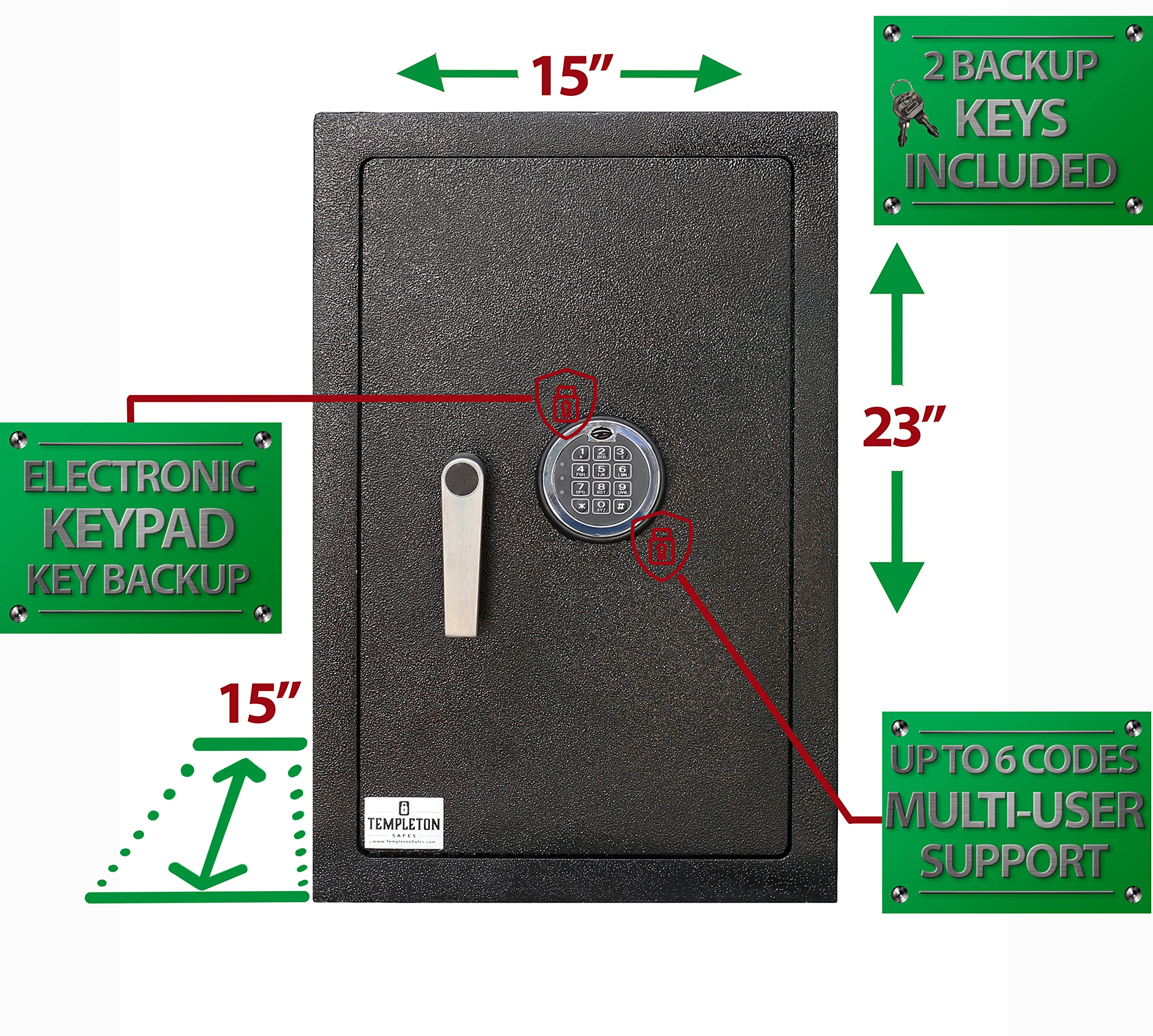 Wohnheimtresor mit einfachem Programm, elektronisches Schloss und Schlüssel-Backup
