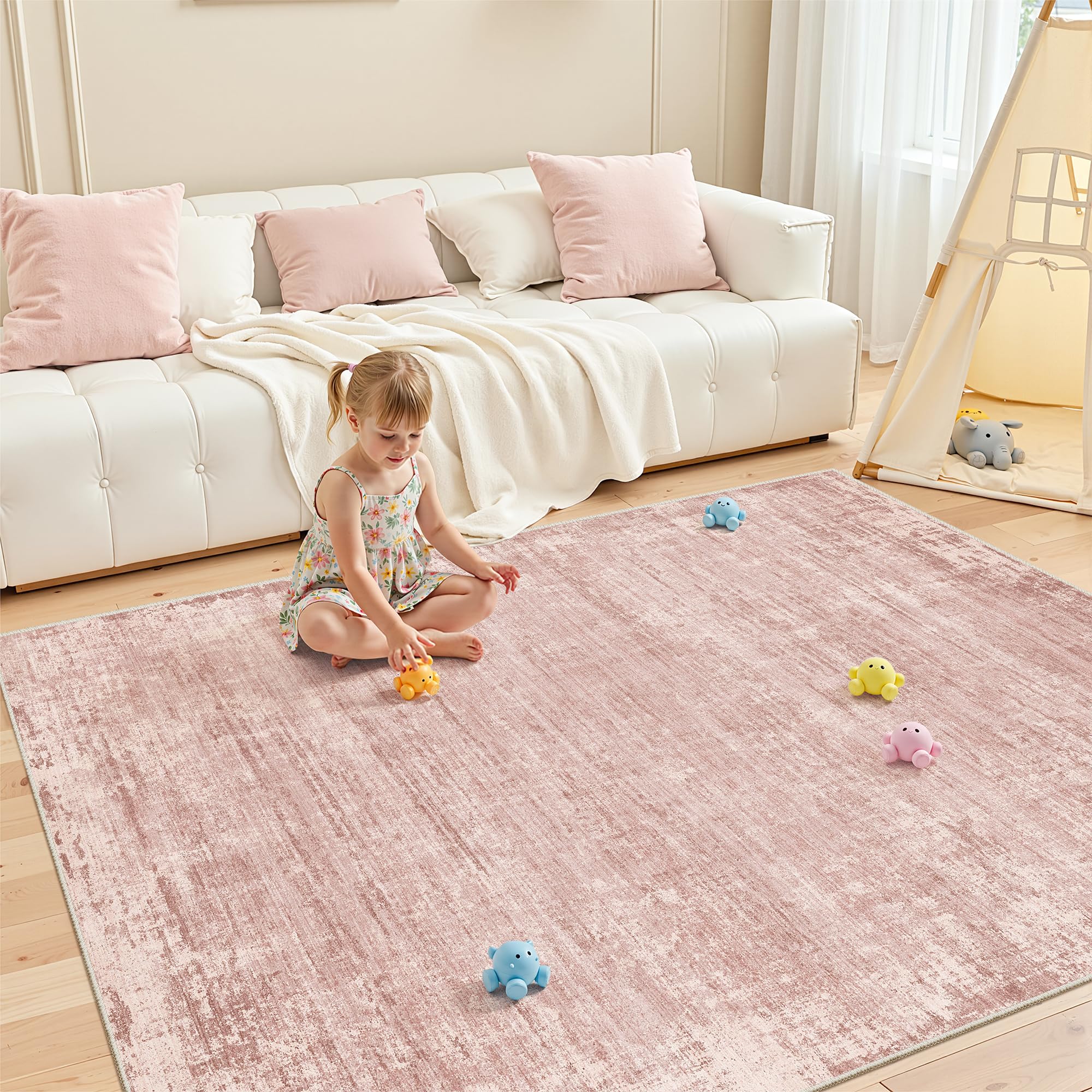 zesthome 6x9 Rugs for Living Room – Abstract Washable Rug, Ultra-Thin 6x9 Area Rugs, Stain Resistant Rugs for Bedroom, Large Home Decor Rug, Modern