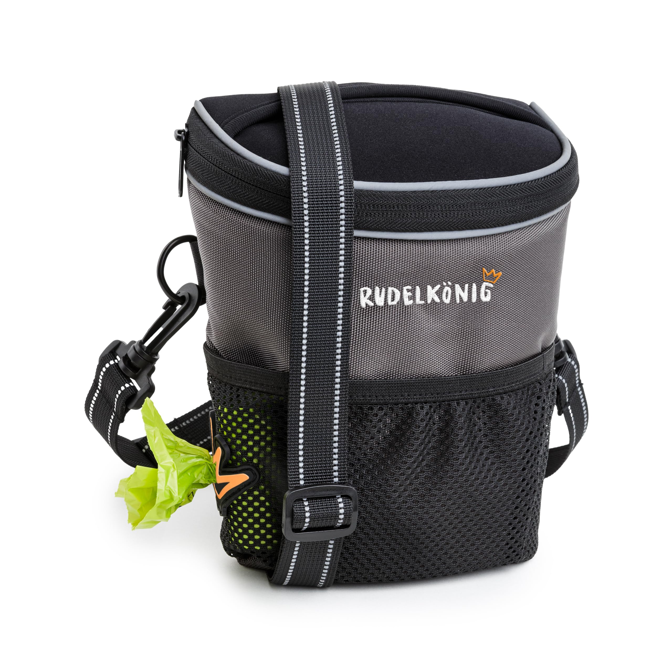Rudelkönig Bolsa Premios Perro - Bolsa de entrenamiento para perros - Ideal para Entrenamiento y Adiestramiento - Dispensador Integrado para Bolsas de Caca