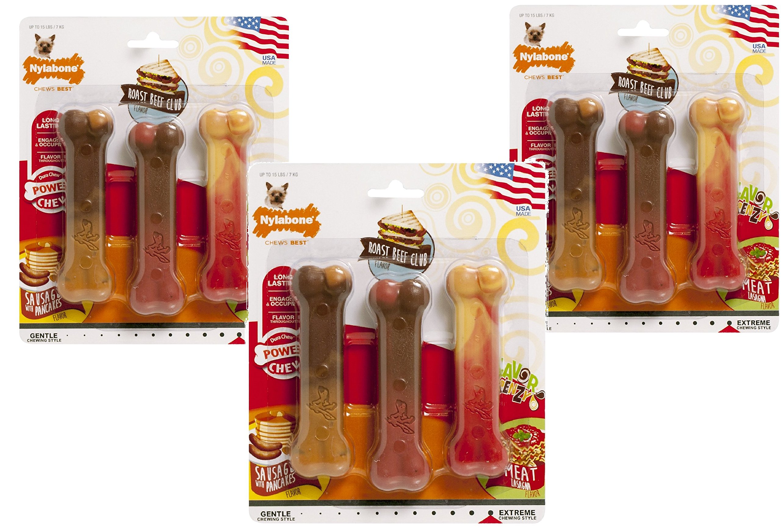 【入手困難】GUCCI DOG 犬用 ラバードッグトイ 赤 骨ボーン Pet Supplies : Nylabone 9-Count Frenzy Pancakes, Roast Beef Club