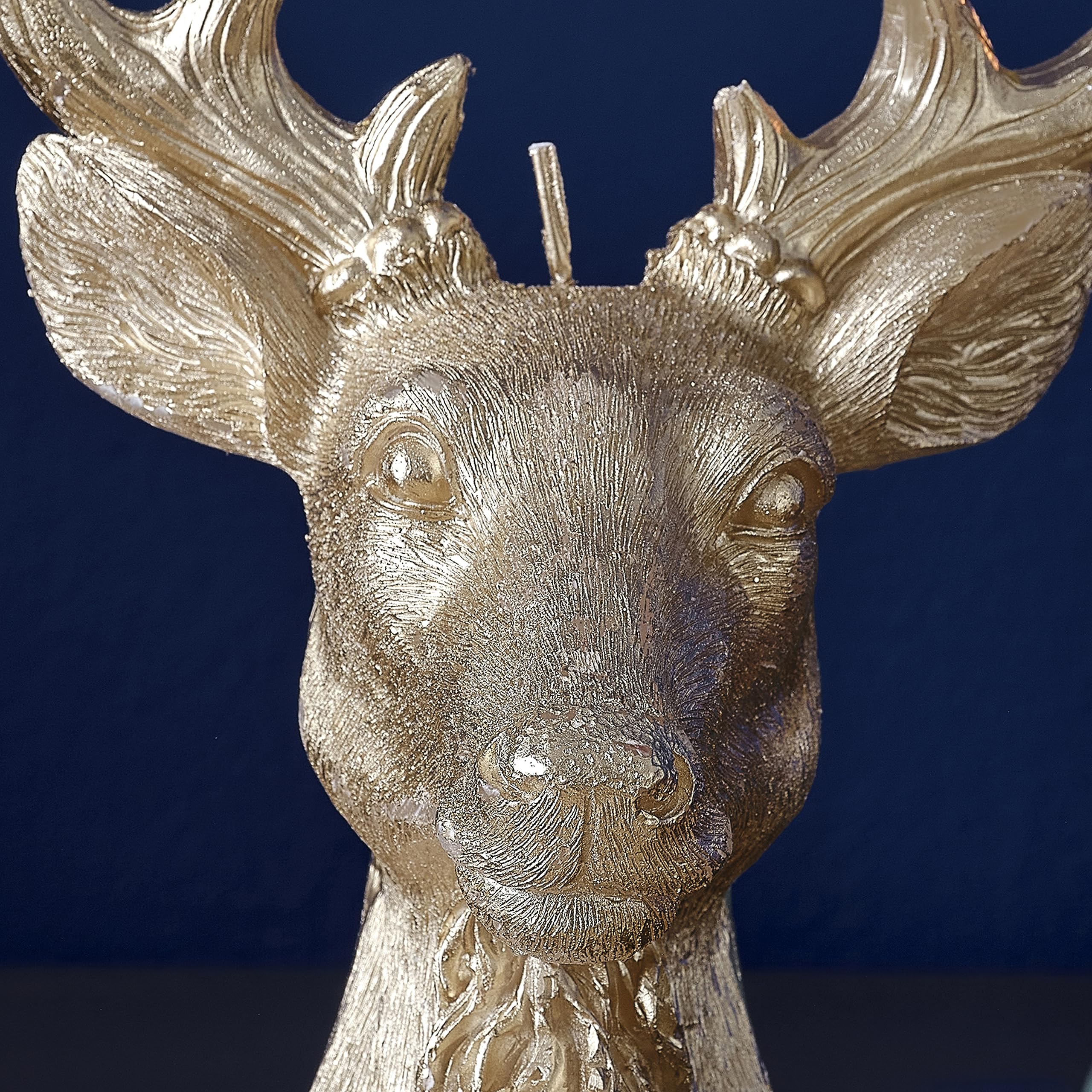 Ginger Ray Christmas Gold Stag Candle Tabletop Fireplace Decoration - Image 2