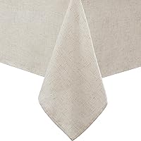 Laura Ashley Dothan Linen Blend Tablecloth 60x120 Taupe - Wrinkle-Resistant Luxury for Dining, Holidays, Weddings