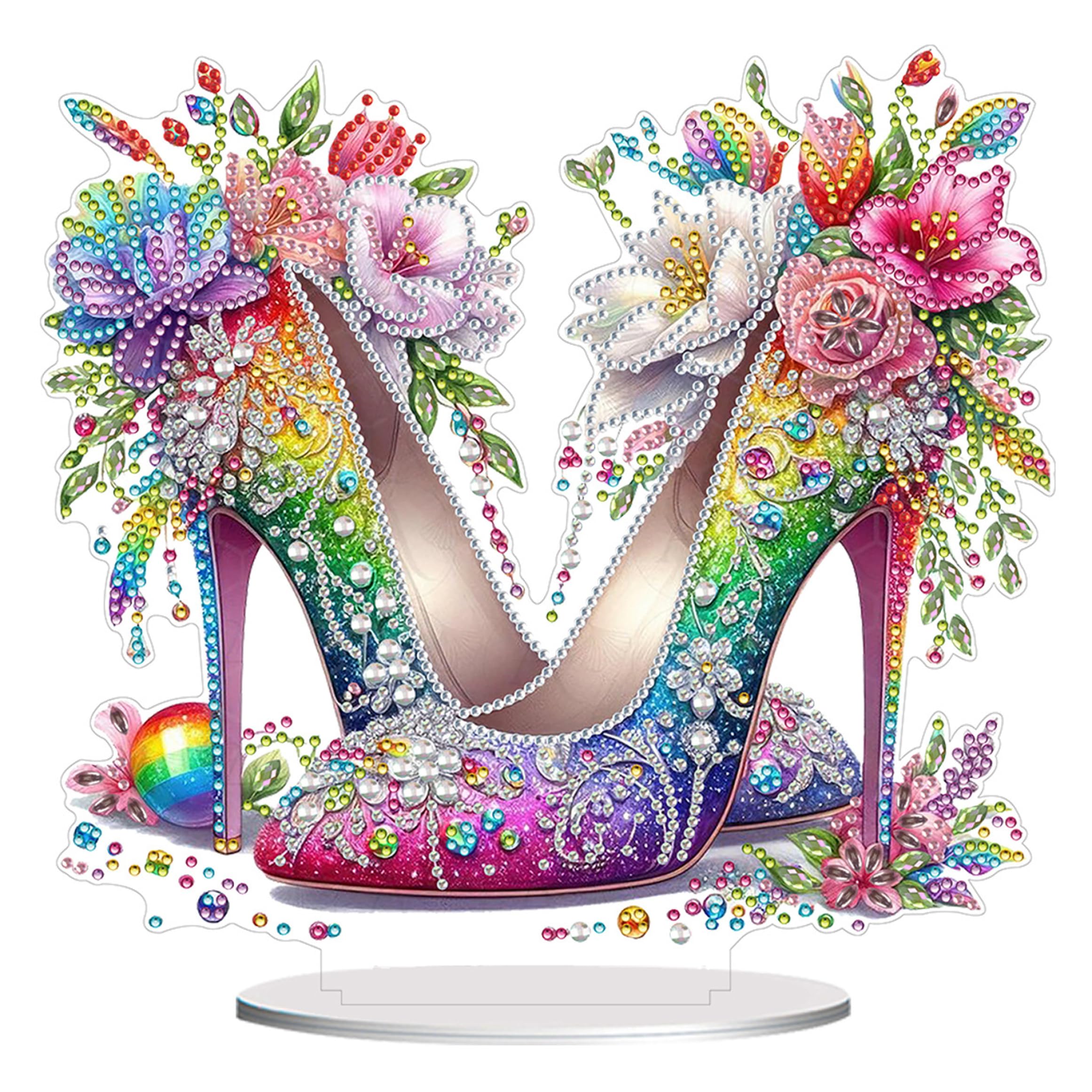 Arte de diamante de mesa temático: pintura de diamantes de tacones para decoración de adultos