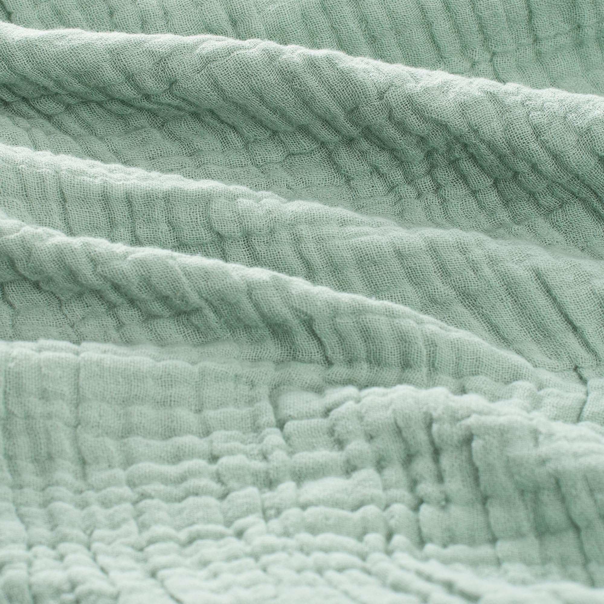 Carriediosa Manta de Gasa de Lino prelavada de 4 Capas de Muselina de algodón 100% para Adultos, Suave, Transpirable, Ligera, cómoda para Cama y sofá, 70 x 80 Pulgadas, Color Verde Salvia