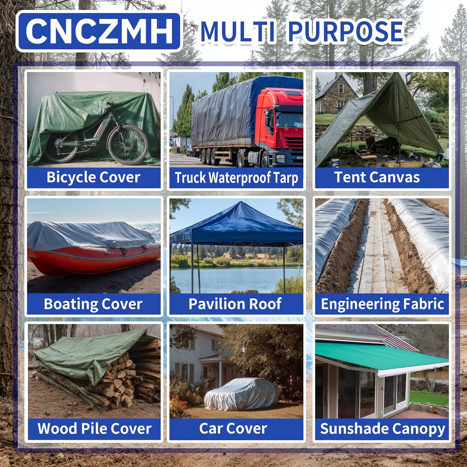 Heavy Duty Tarp Waterproof, 16 Mil Thick Finished Size Tarps Outdoor, Multipurpose Tarpaulin Cover, Small Tarp for Emergency Rain Shelter Camping (Silver/Blue, 18x24ft)