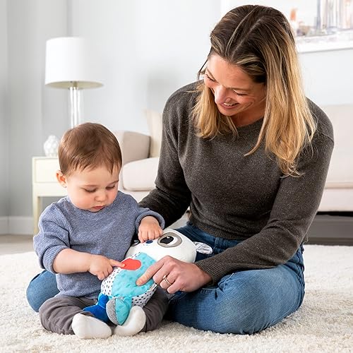 Miniatura 6 de Lamaze Animal de peluche calmante con forma de panda de corazón, chupete vibrante para bebé, incluye latidos de corazón brillantes y 3 canciones de