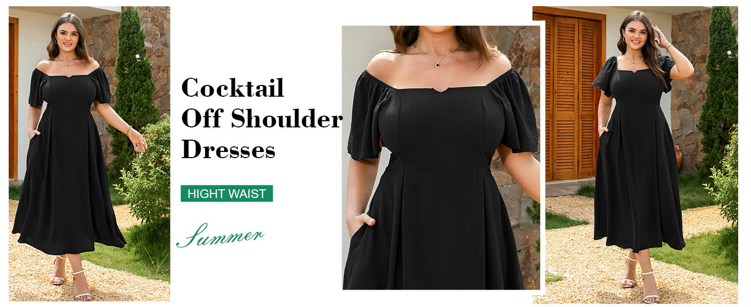 RWJ Summer Wedding Guest Dress Plus Size Short Sleeve Dresses Army Green L