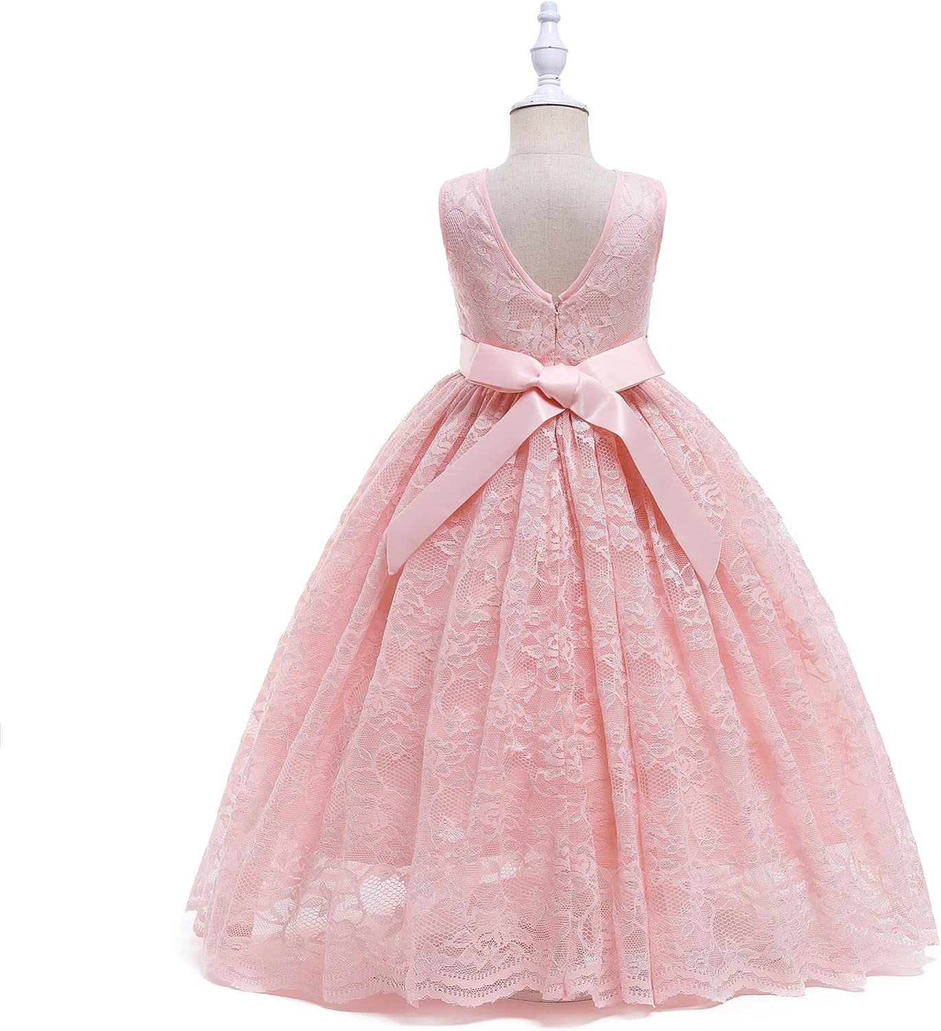 Glamulice Full Lace Flower Girls Dress Long A Line Bridesmaid Wedding Tulle Dresses Birthday Formal Party Ball Gown - Image 4