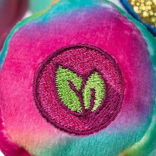 Miniatura 5 de Plush Care Bears - Oso Good Vibes con purpurina de 9 pulgadas, teñido anudado multicolor, hecho de materiales reciclados. Bueno para niñas y niños,