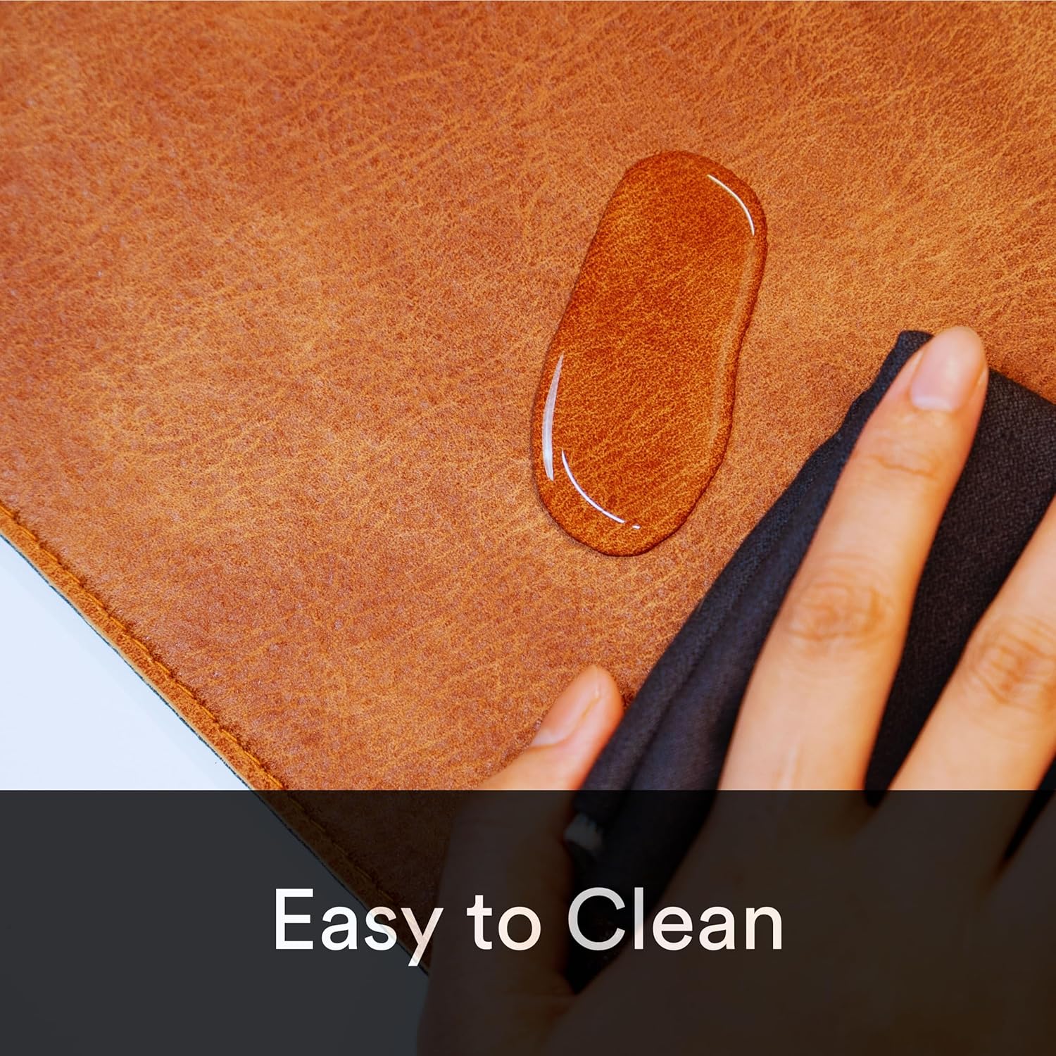 Wolvende Premium Distressed Faux Vegan Leather Desk Mat | Multifunctional Desk Pad for Home Office | (Tan/Brown, 30cm x 70cm) 5 91mruwozSJL. AC SL1500