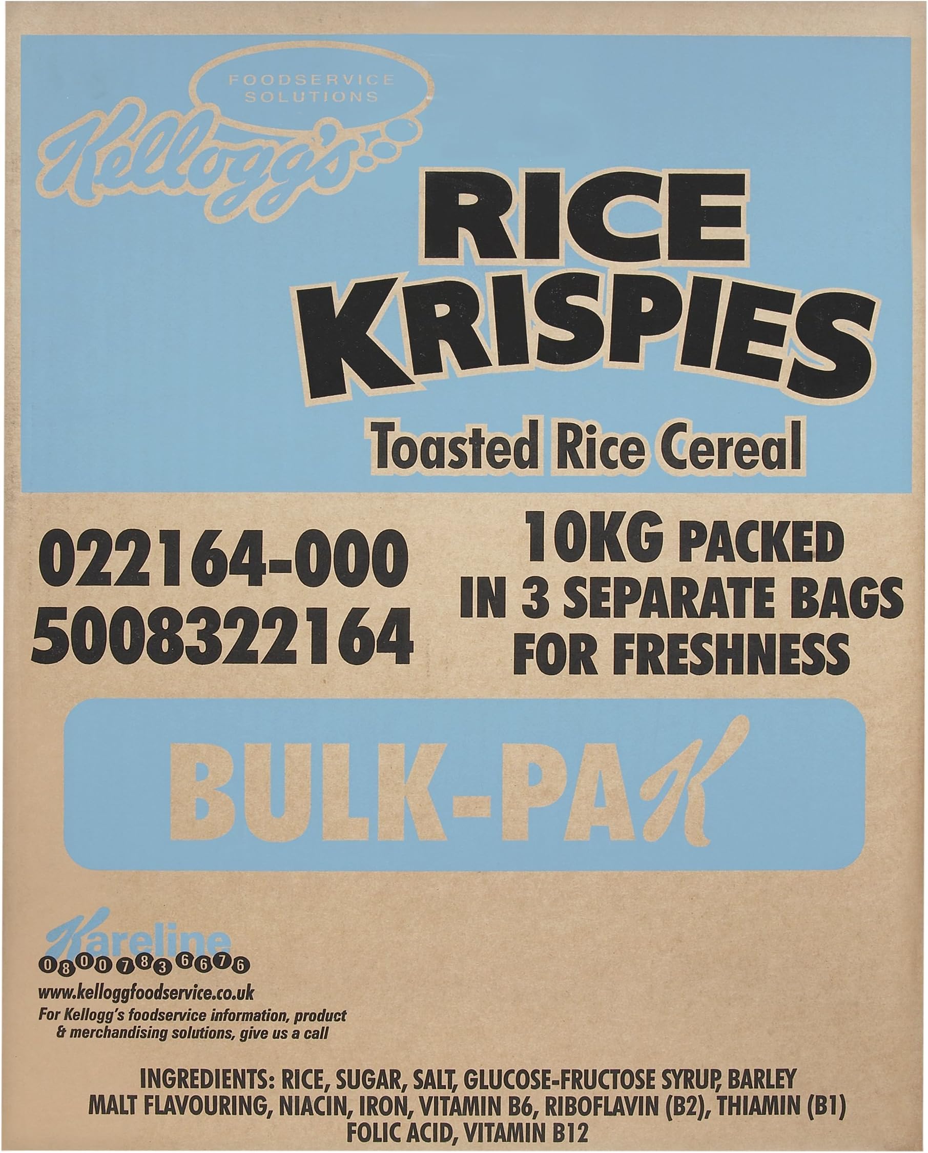 Rice Krispies Cereal Packets, 3.3 kg, 3-Count