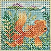 Vista 1 de Mill Hill Koi Pond - Kit de punto de cruz con cuentas y botones 2023 Serie de primavera MH142311