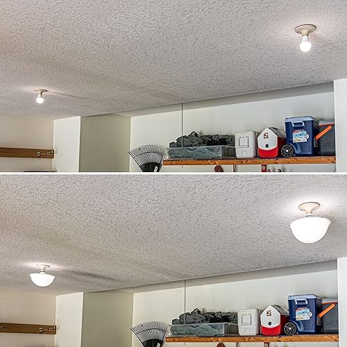 Miniatura 9 de EZ Shade Cubierta de luz de techo ayuda a cubrir las bombillas expuestas en el techo paquete de 2