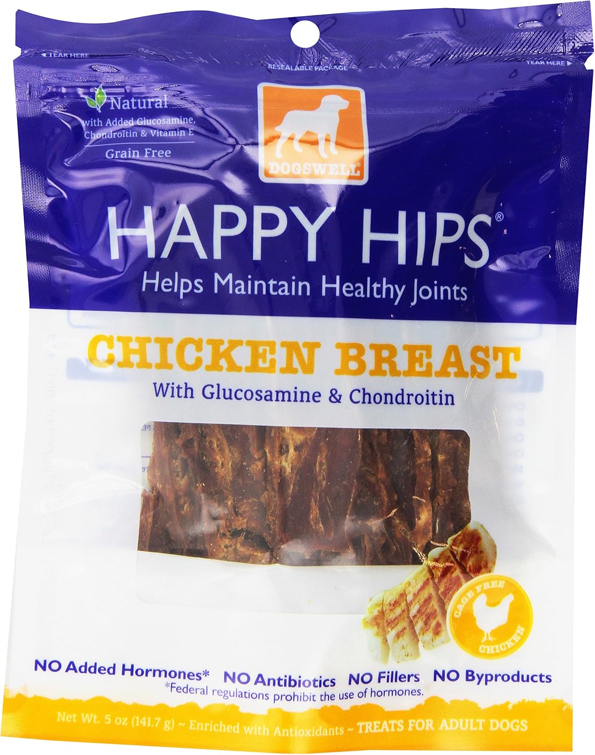 Dogswell Happy Hips For Dogs, Chicken Breast, 5-Ounce Pouches (Pack Of 6)