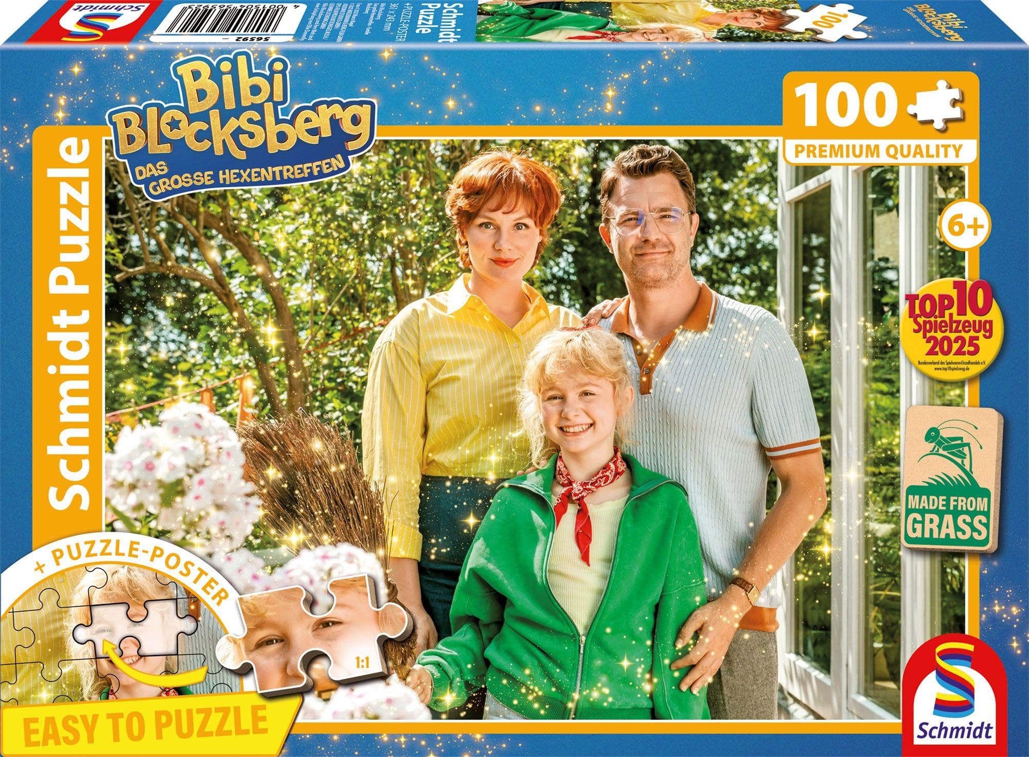 Schmidt 56592 Das große Hexentreffen Kinderpuzzle, 100 Teile | Familie Blocksberg