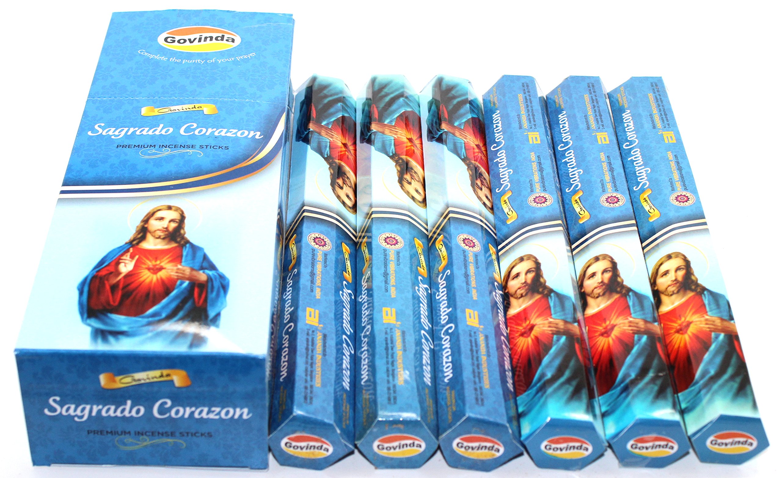Govinda® Incense - Sagrado Corazon - 120 Incense Sticks, Masala Coated Incense