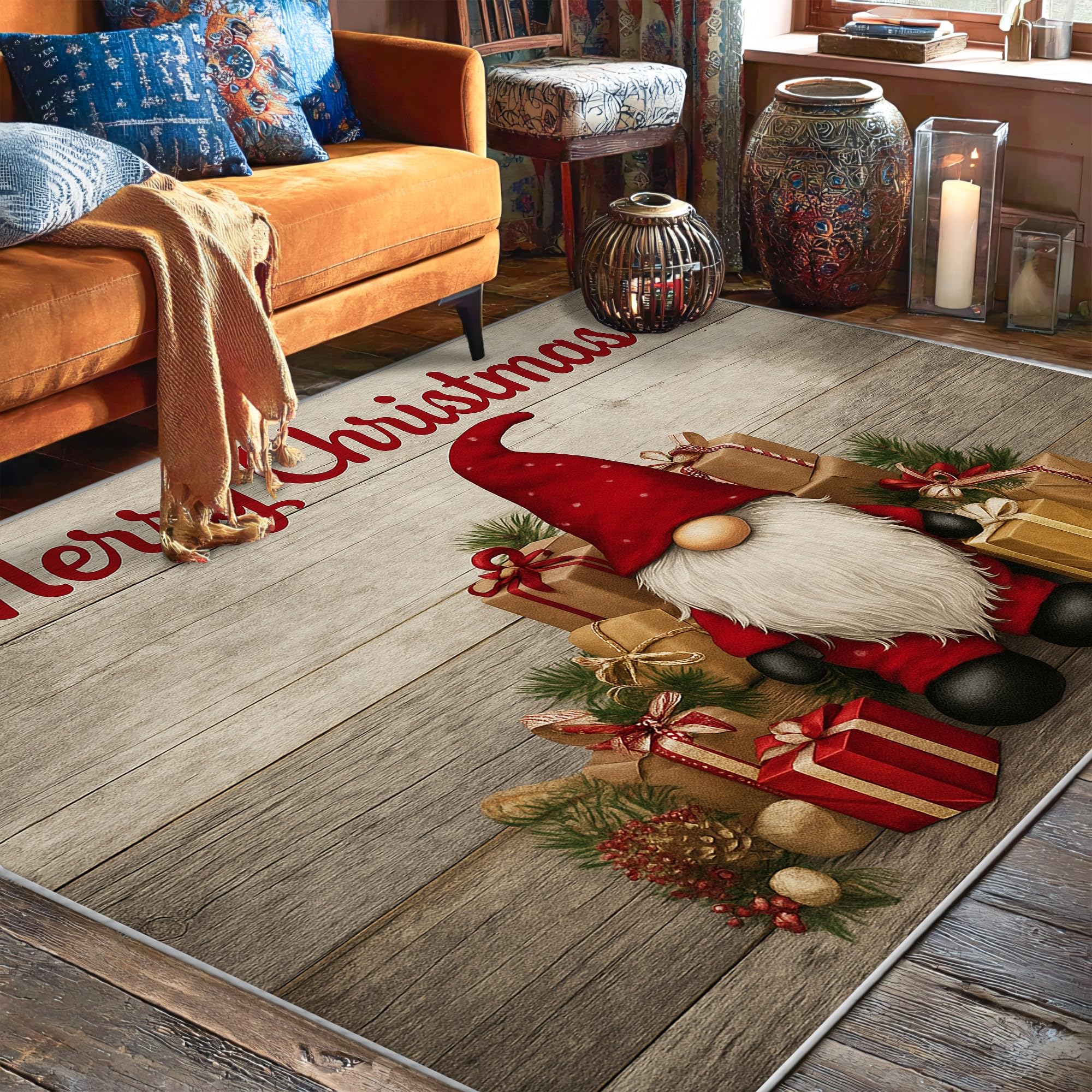 Tapis nain de Noël antidérapant anti-chute de poils pour sécuriser et décorer