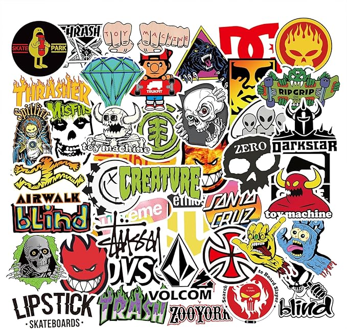 Amazon.com: Cool Stickers for Adults - RIPARV 100 Pcs Skateboard ...