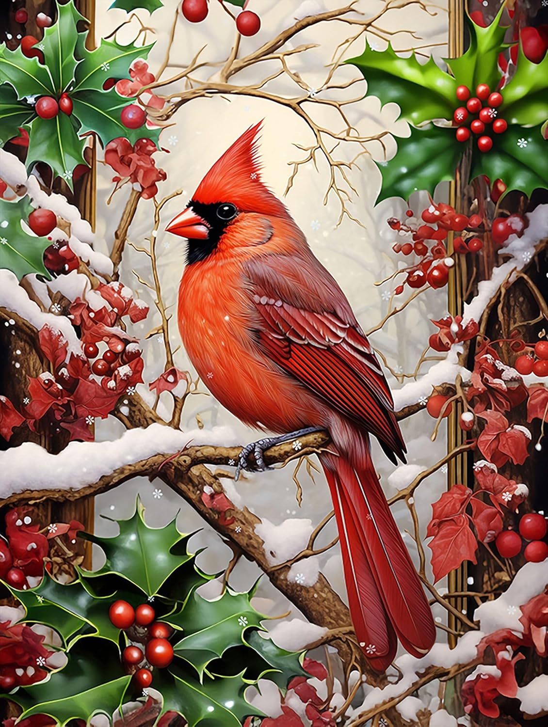Springbok Cardinal Carols 500 Piece Jigsaw Puzzle for Adults - Christmas Snow Scene - Unique Cut Pieces - Made in USA