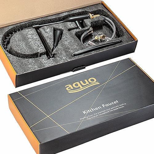 Miniatura 4 de Grifo de cocina - Grifo de fregadero de 18 pulgadas de altura fácil de instalar, diseño de mangueras interiores de latón para fregadero de cocina,