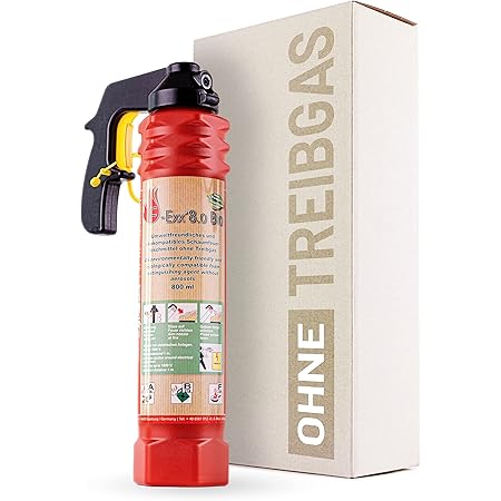 F-Exx 8.0 Bio - Umweltfreundlicher Allround-Feuerlöscher ABF ohne Treibgas inkl. Wandhalterung (Made in Germany)