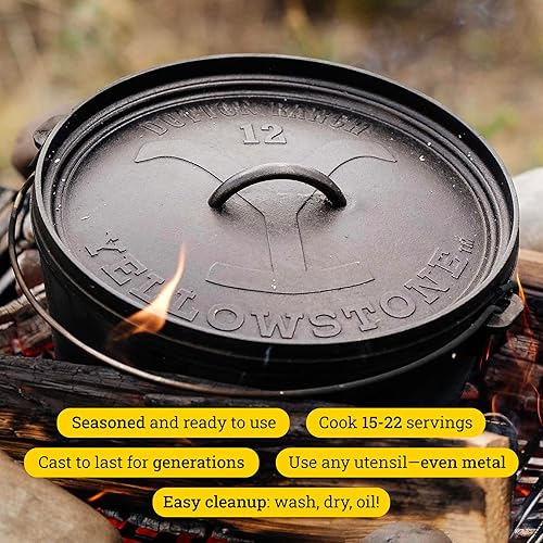 Miniatura 2 de Lodge Utensilios de cocina de hierro fundido con estampado Yellowstone pre-sazonado, para usar en el horno, en la estufa, en la parrilla o sobre una