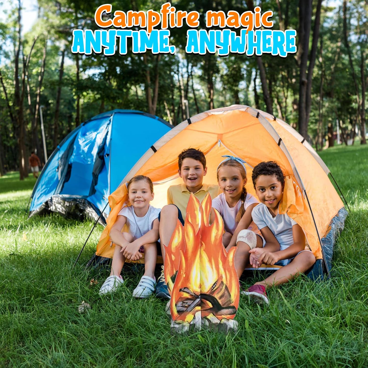 Fun Express Cardboard Campfire Stand up - Faux Camp fire Decoration for Kids - VBS Vacation Bible School Supplies/Decor