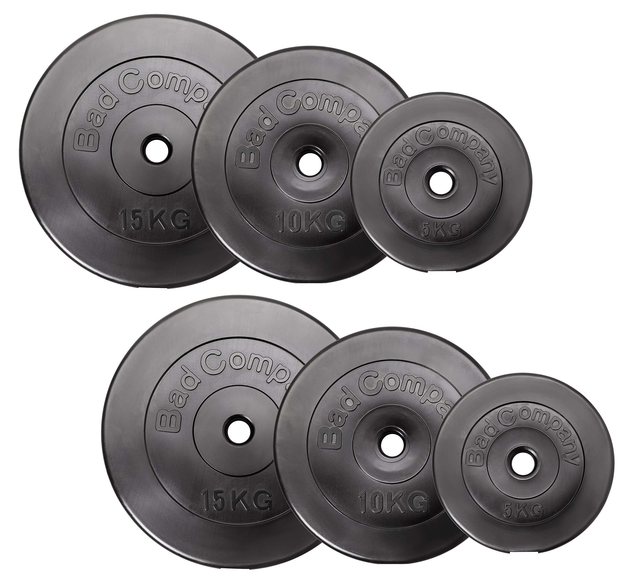 60 Juego de discos para halteras (revestimiento de plástico, 30/31 mm)