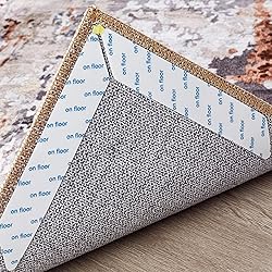 Rug Tape Carpet Corner Grippers: 10 PCS Non Slip Rug Stickers for Hardwood Floors Anti Slip Rug Grip Carpet Stickers for Area Rugs - Adhesive Rug Pads Rug Stoppers to Prevent Sliding White