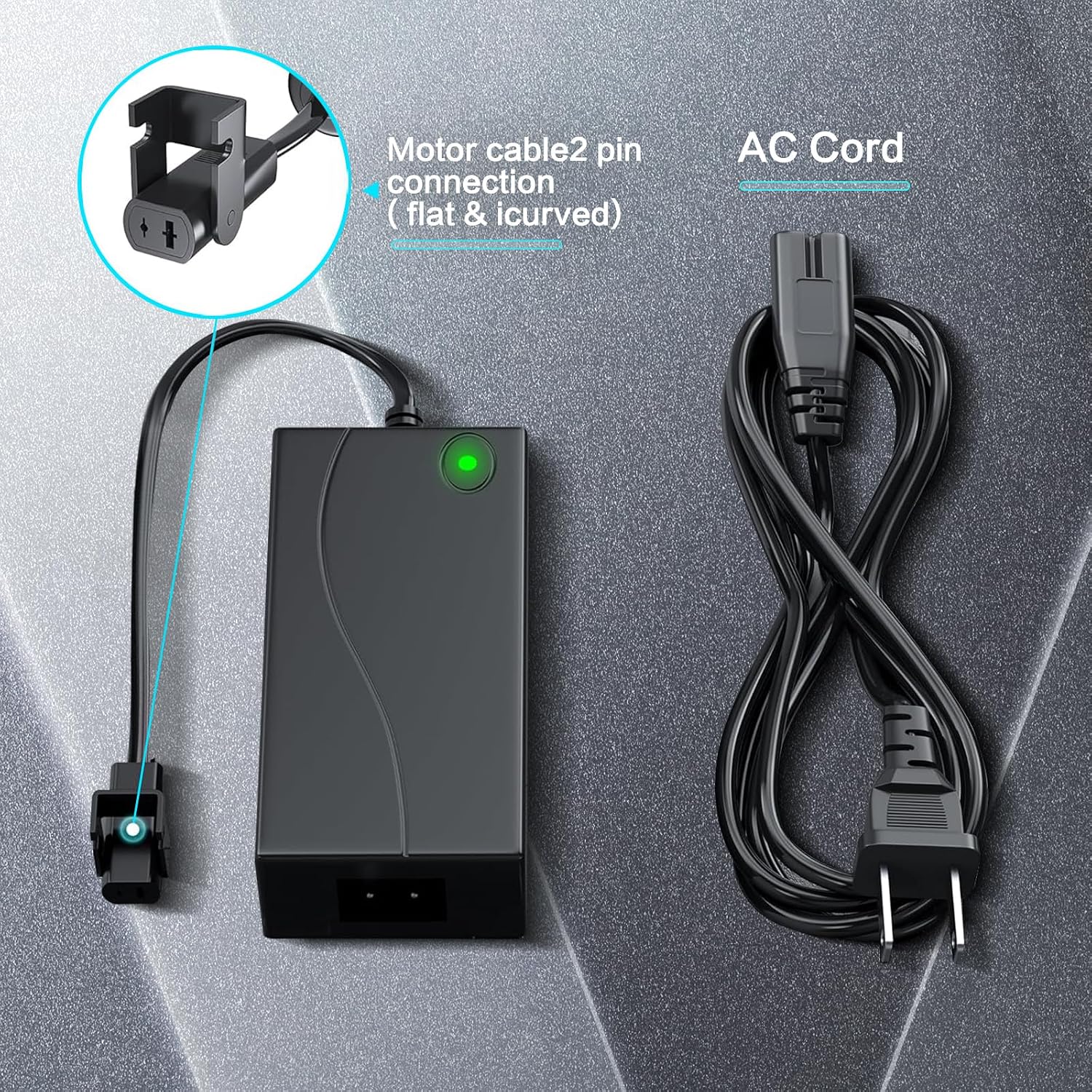 Power Recliner Power Supply, 2-Pin AC/DC Adapter (100-240V Input) - Quality 29V 2A Switching Transformer, Replacement Part for Electric Sofa, Lift Chair, Recliner Couch, Standing Desk