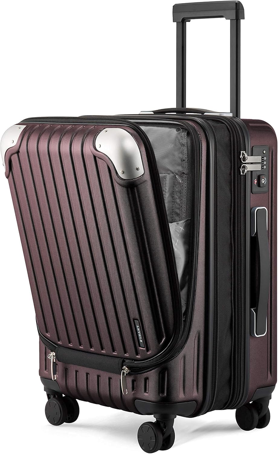 LEVEL8 Grace Expandable 20" Carry-On Luggage with 4 PC Organizer Packing Cubes - Red, Carry-On 20-Inch