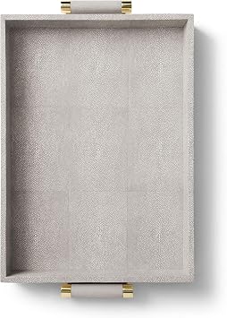 AERIN Classic Shagreen Serving Tray - Dove